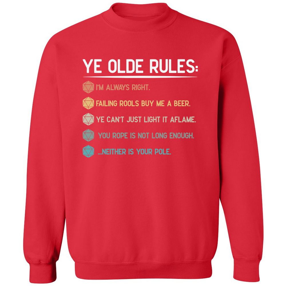 Dungeon Master Rules – Ye Olde RPG Classic Unisex Sweatshirt - Red - 5