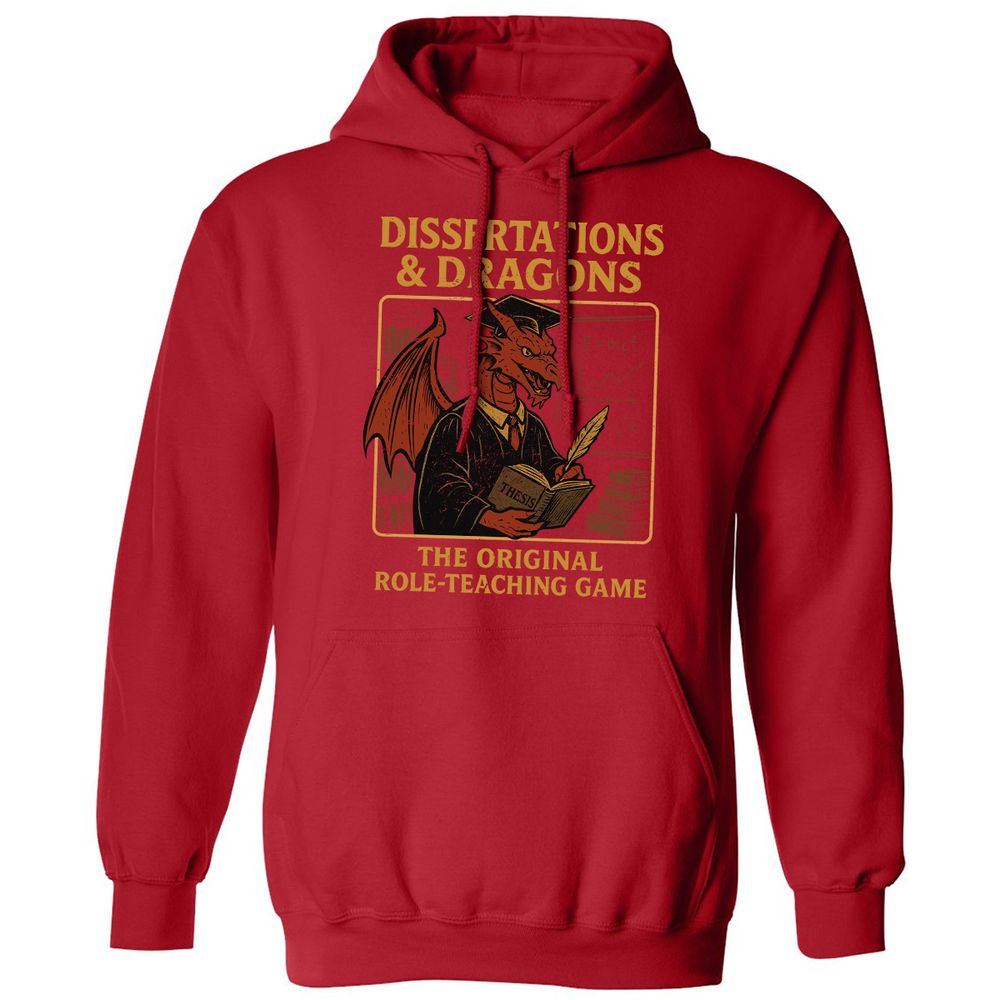 Disserations & Dragons Classic Unisex Hoodie - Red - 5
