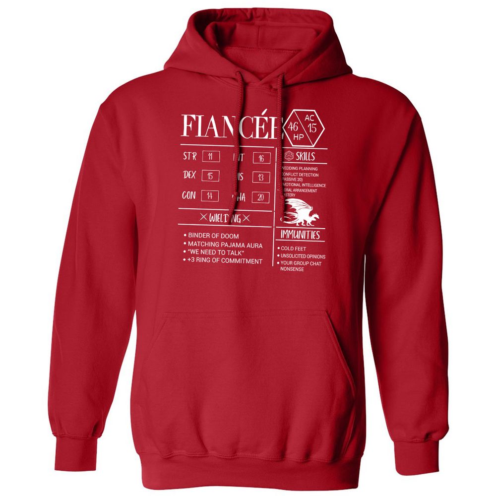 Fiancee Stats Classic Unisex Hoodie - Red - 5