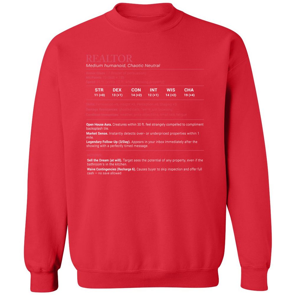 Realtor Stats Classic Unisex Sweatshirt - Red - 5