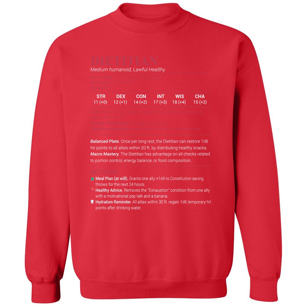 Dietitian Classic Unisex Sweatshirt - Red - 5