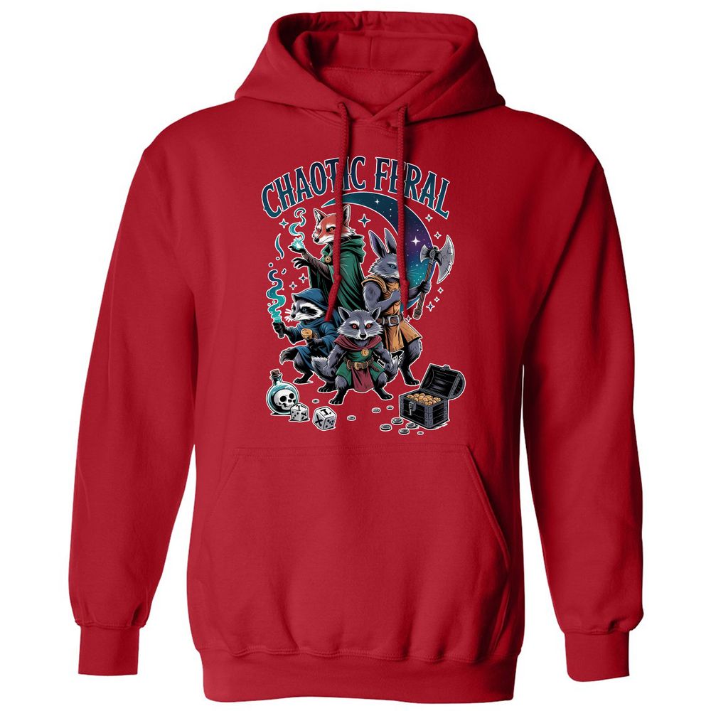 Chaotic Feral Classic Unisex Hoodie - Red - 5