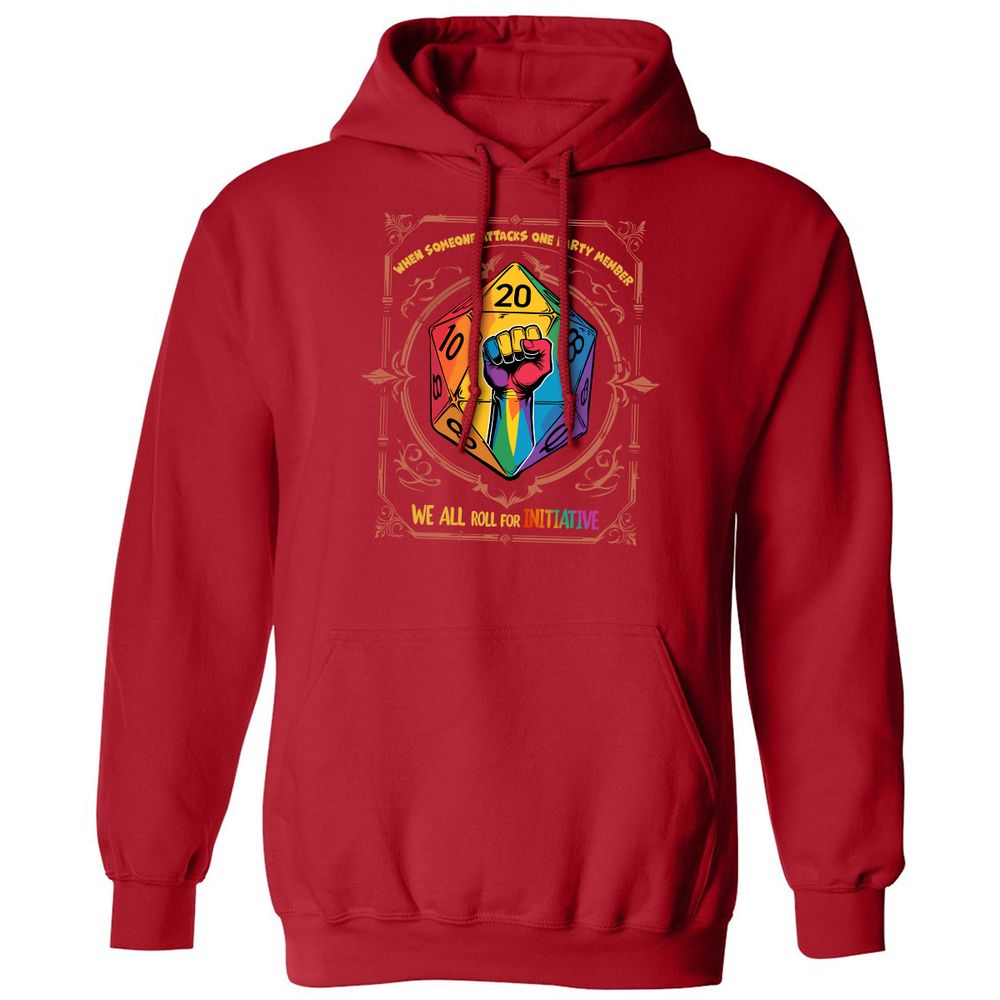 Roll For Initiative Classic Unisex Hoodie - Red - 5