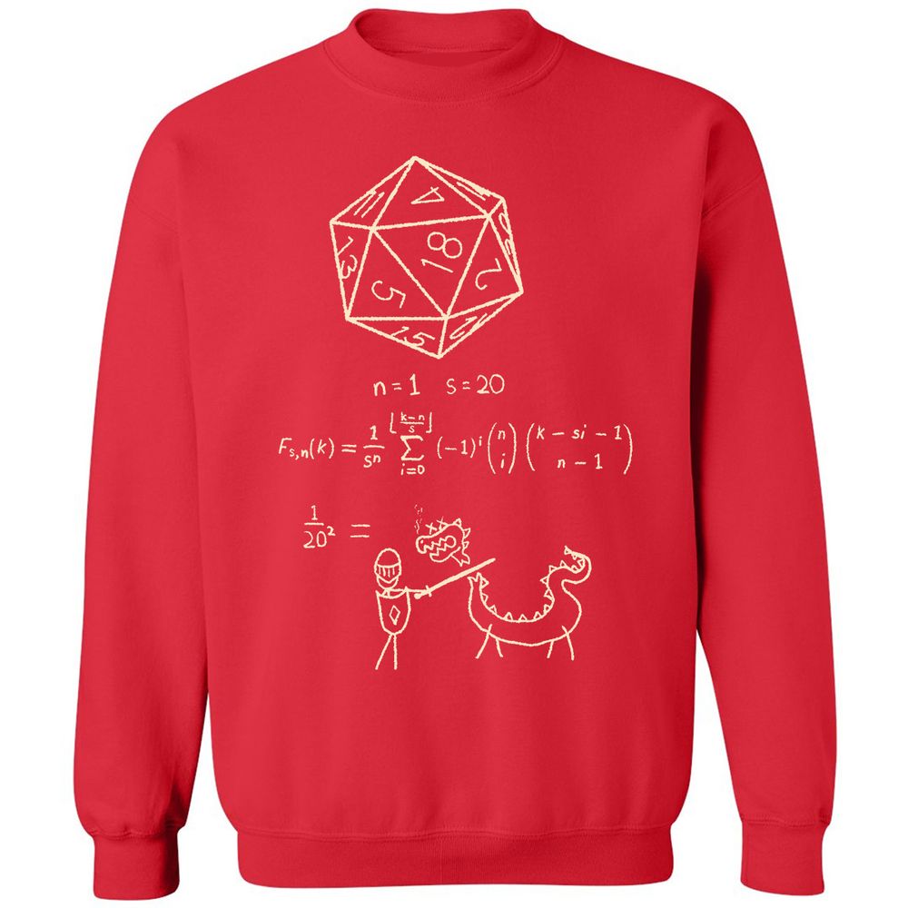 Science Of20 Sided Dice Classic Unisex Sweatshirt - Red - 5
