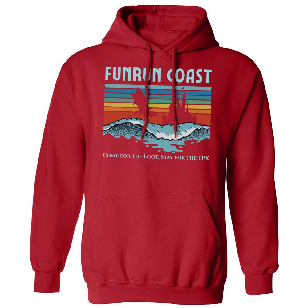 FUNRUN COAST Classic Unisex Hoodie - Red - 5