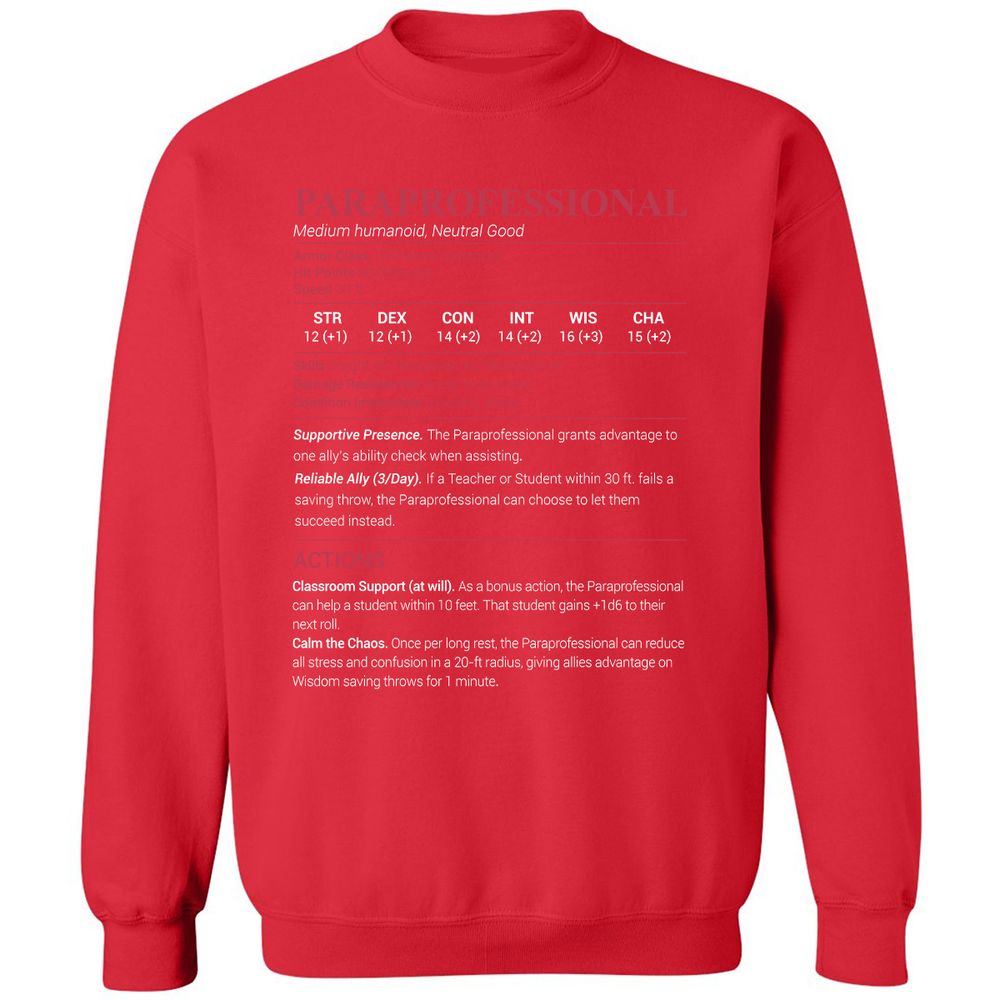 Paraprofessional Classic Unisex Sweatshirt - Red - 5