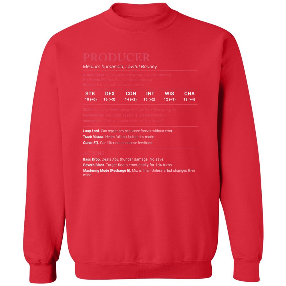 Producer Stats Classic Unisex Sweatshirt - Red - 5