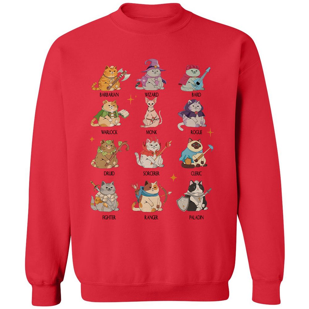 Dungeons And Cats Classic Unisex Sweatshirt - Red - 5
