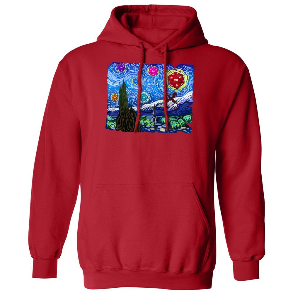 Dragon Starry Night Classic Unisex Hoodie - Red - 5