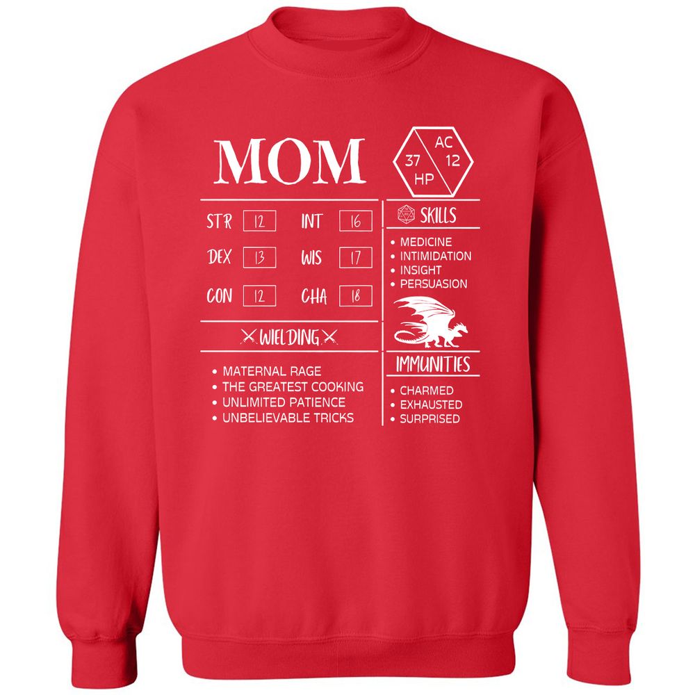 Mom Stats 2 Classic Unisex Sweatshirt - Red - 5