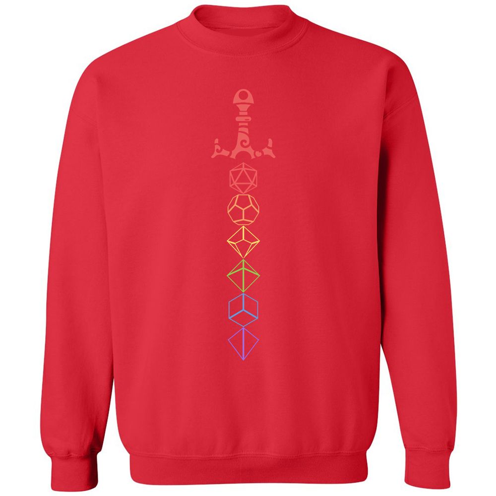 Rainbow Dice Sword LGBT Classic Unisex Sweatshirt - Red - 5