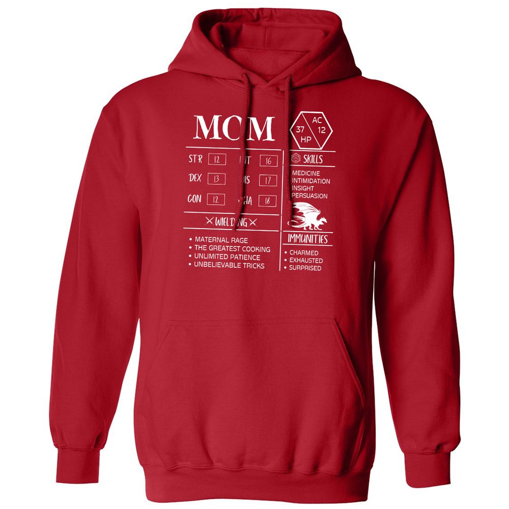 Mom Stats 2 Classic Unisex Hoodie - Red - 5