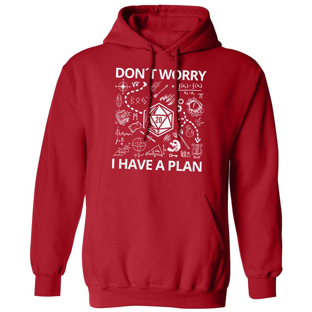 Don't Worry I Have A Plan Classic Unisex Hoodie - Red - 5