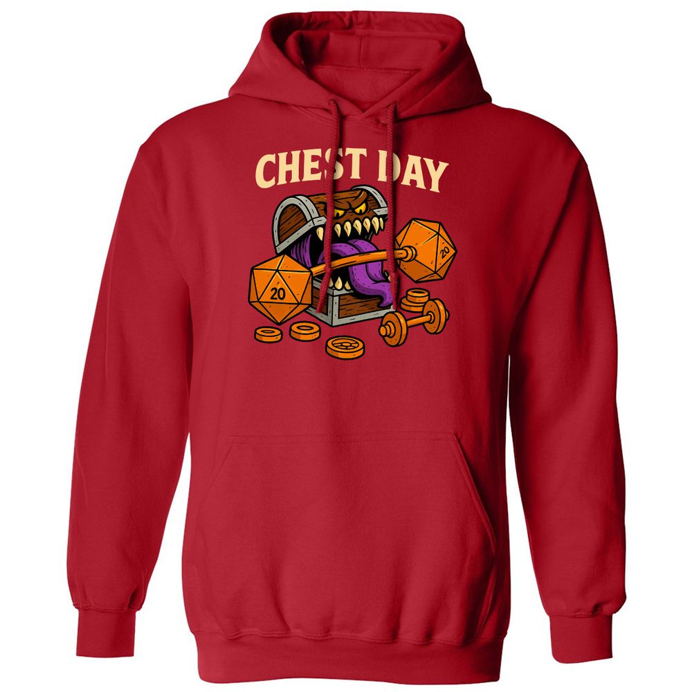 Chest Day Classic Unisex Hoodie - Red - 5