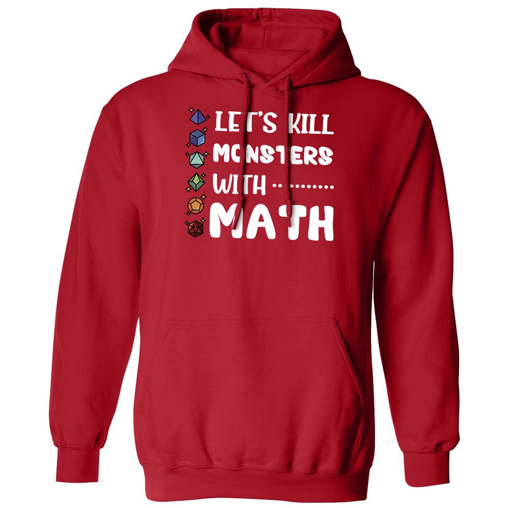 Let's Kill Monsters With Math Classic Unisex Hoodie - Red - 5
