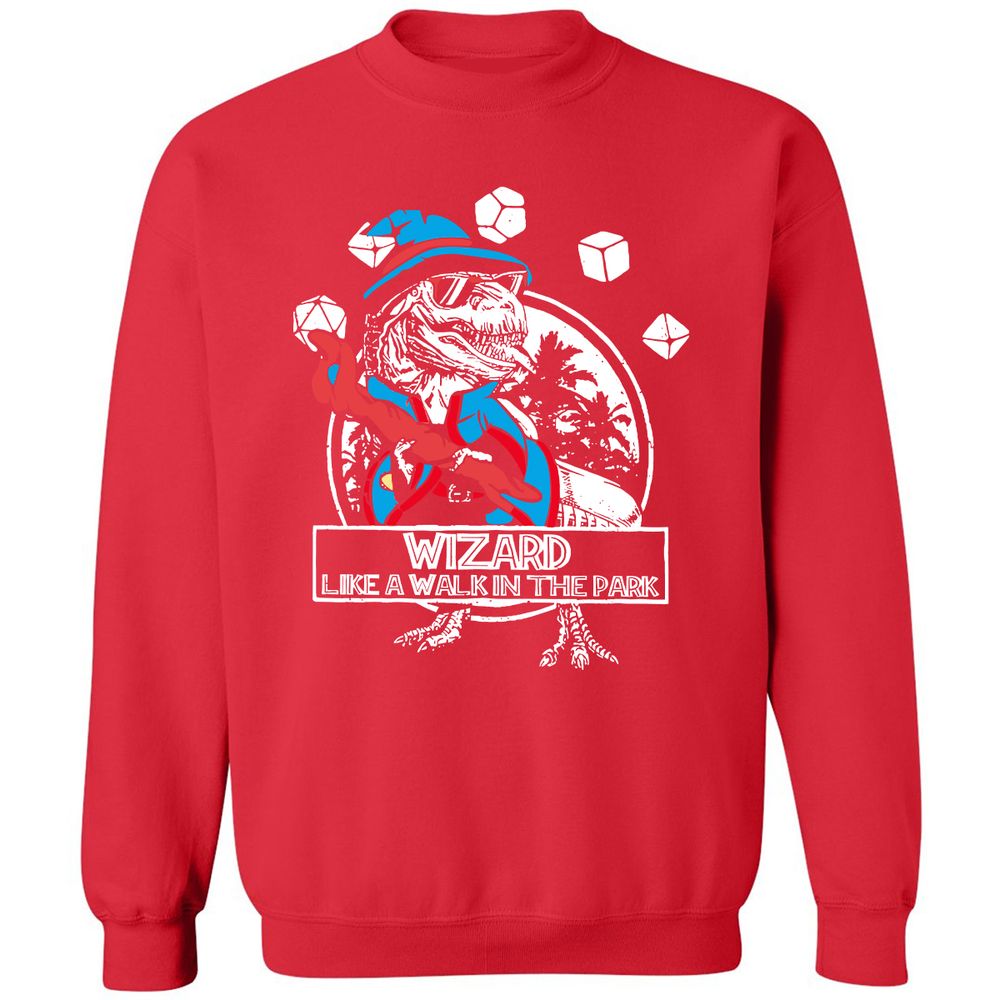 Wizard Like The Walk In The Park Classic Unisex Sweatshirt - Red - 5