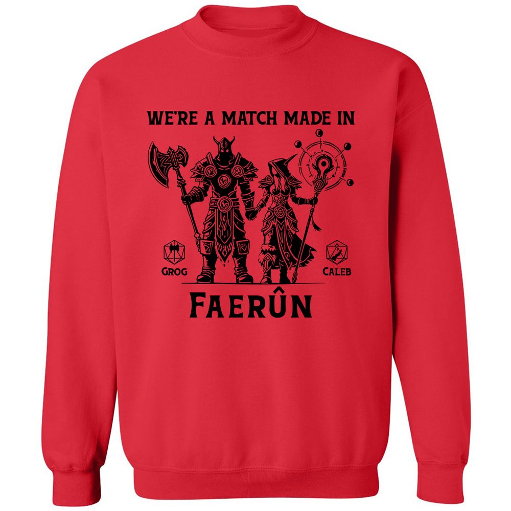Custom DnD Class Couple Classic Unisex Sweatshirt - Red - 5