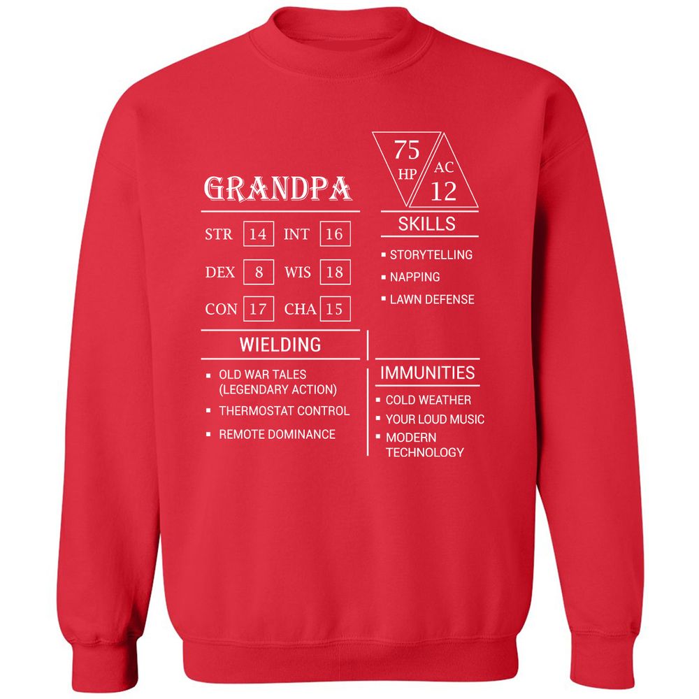 Grandpa Stats Classic Unisex Sweatshirt - Red - 5
