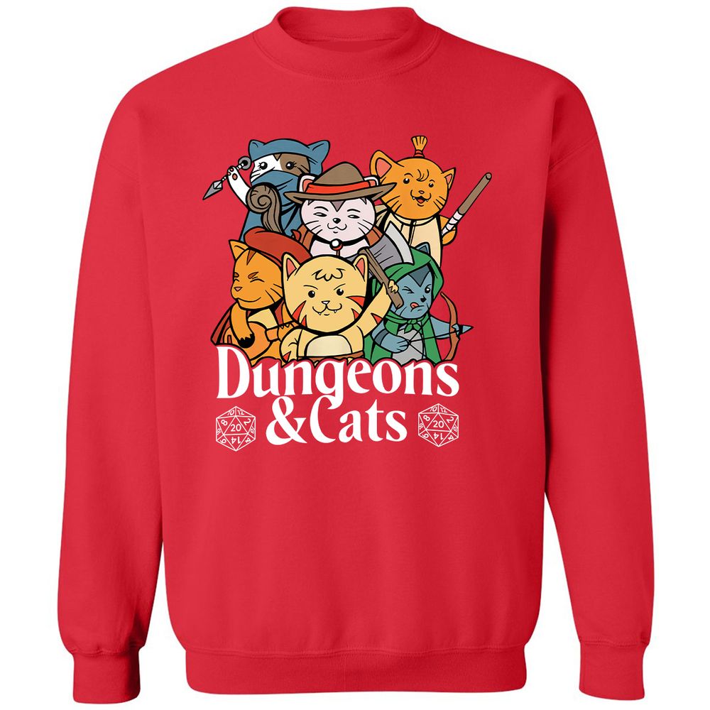 Dungeons & Cats Classic Unisex Sweatshirt - Red - 5
