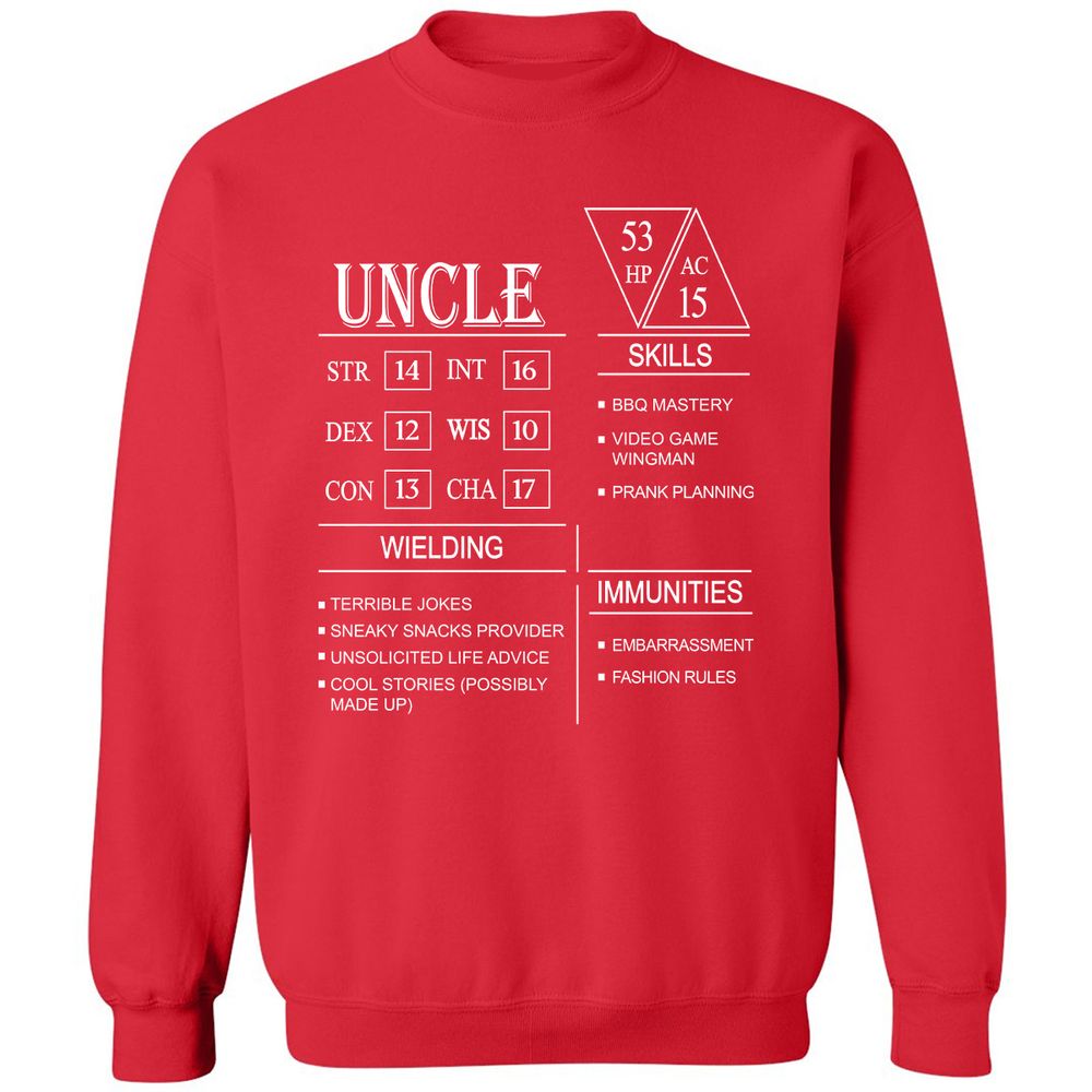 Uncle Stats Classic Unisex Sweatshirt - Red - 5