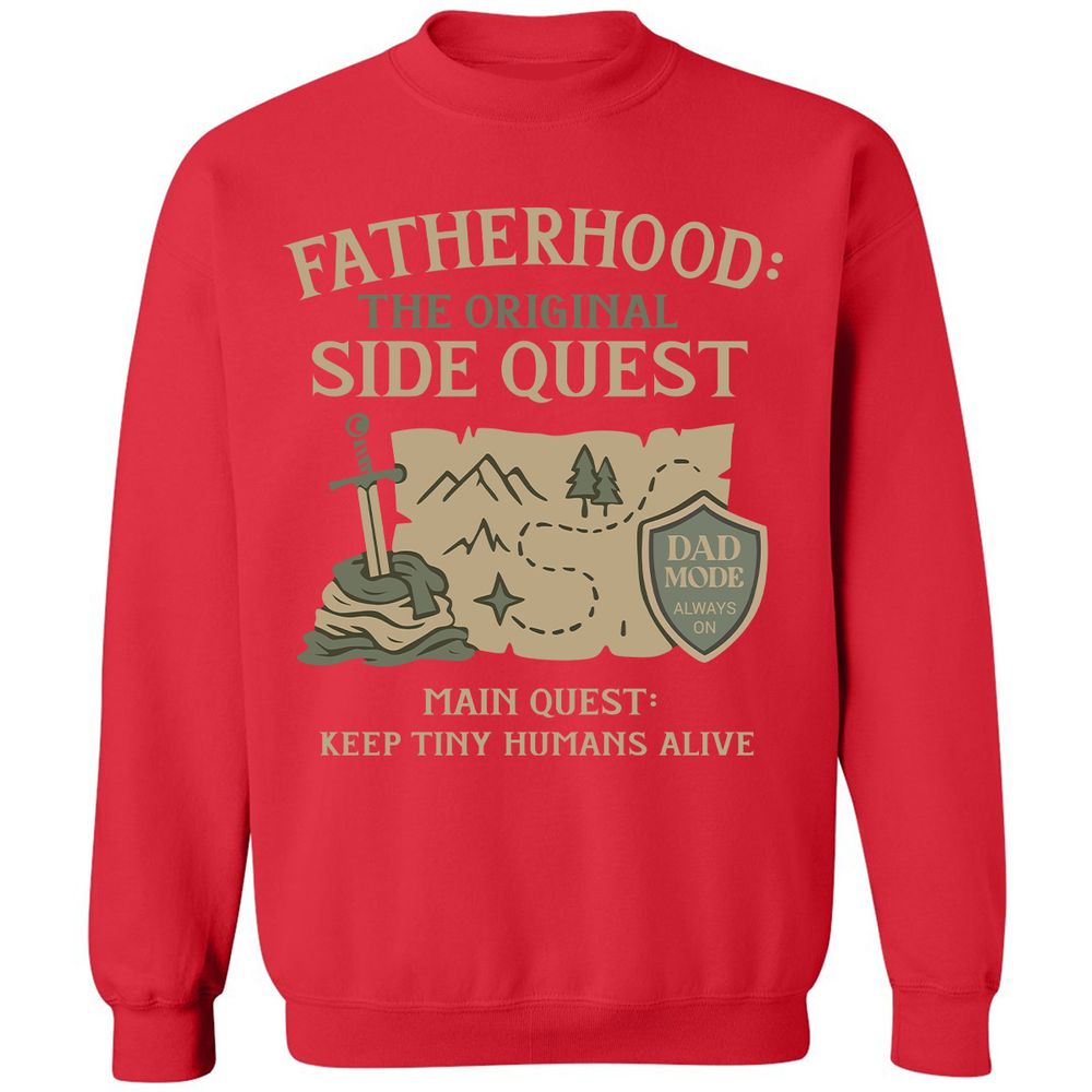 Fatherhood The Original Side Quest Classic Unisex Sweatshirt - Red - 5