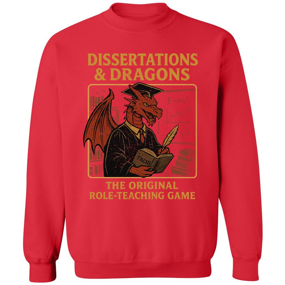 Disserations & Dragons Classic Unisex Sweatshirt - Red - 5