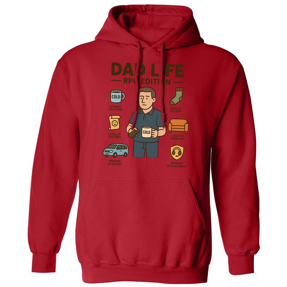 Dad Life RPG Edition Classic Unisex Hoodie - Red - 5