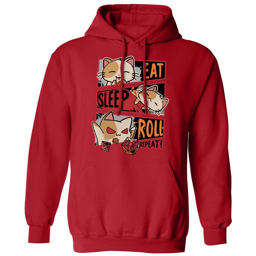 Eat Sleep Roll Repeat Classic Unisex Hoodie - Red - 5