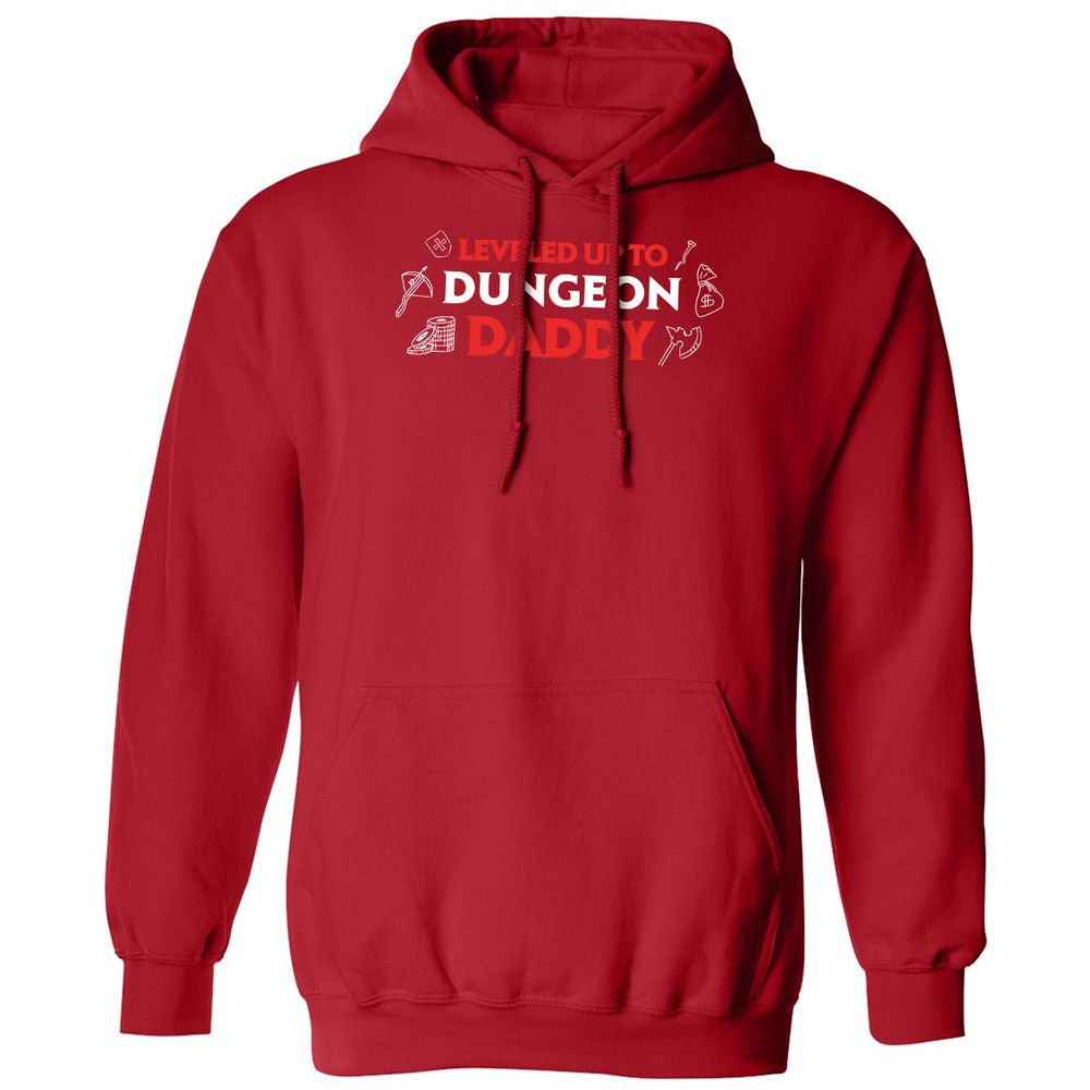 Leveled Up To Dungeon Daddy Classic Unisex Hoodie - Red - 5