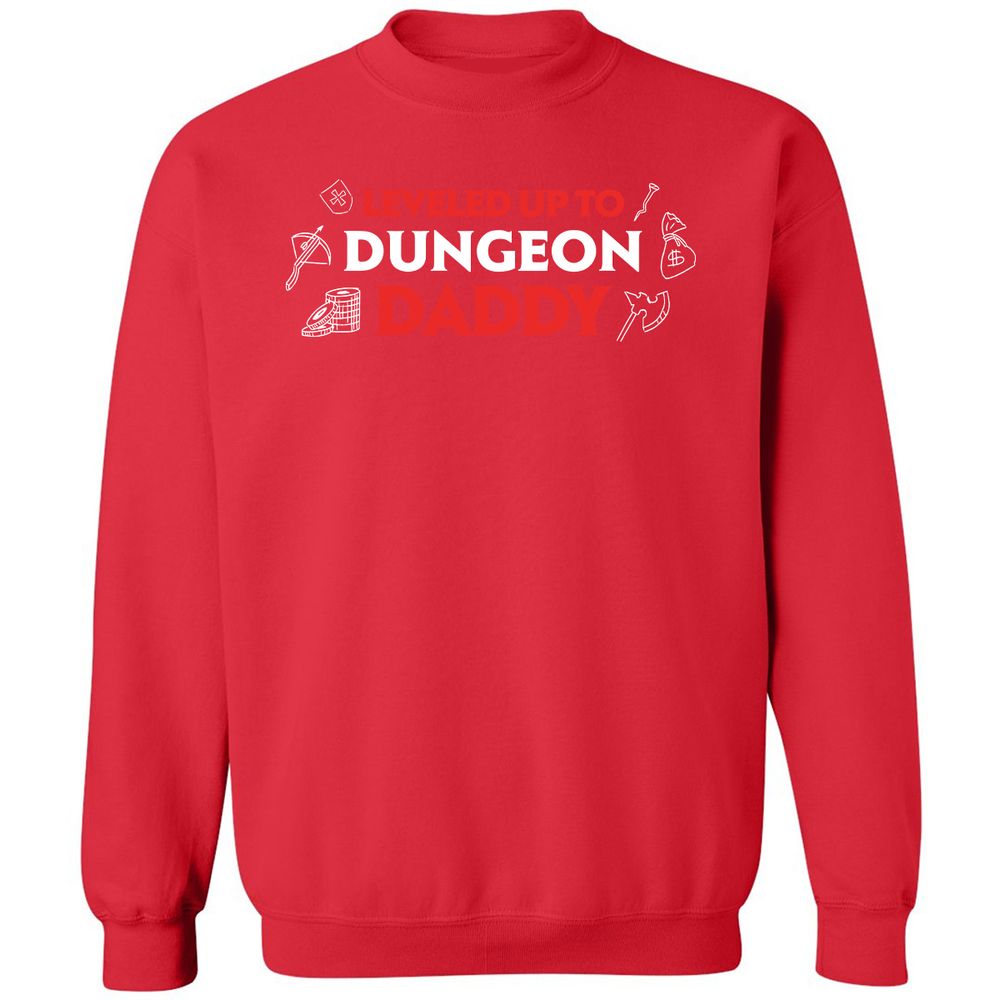 Leveled Up To Dungeon Daddy Classic Unisex Sweatshirt - Red - 5
