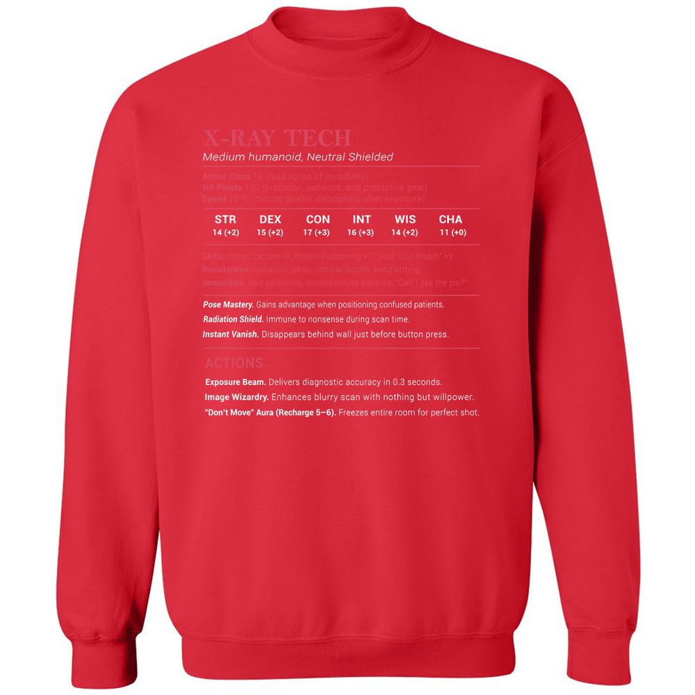 X-ray Tech Stats Classic Unisex Sweatshirt - Red - 5