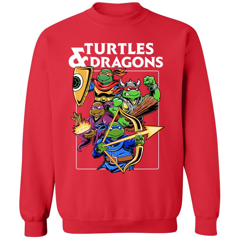 Turtles & Dragons Classic Unisex Sweatshirt - Red - 5