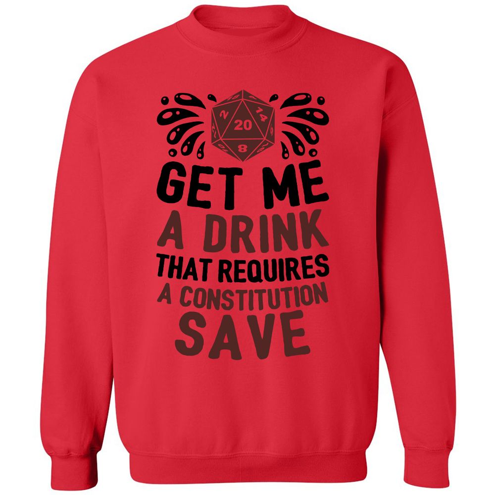 Get Me A Drink Classic Unisex Sweatshirt - Red - 5