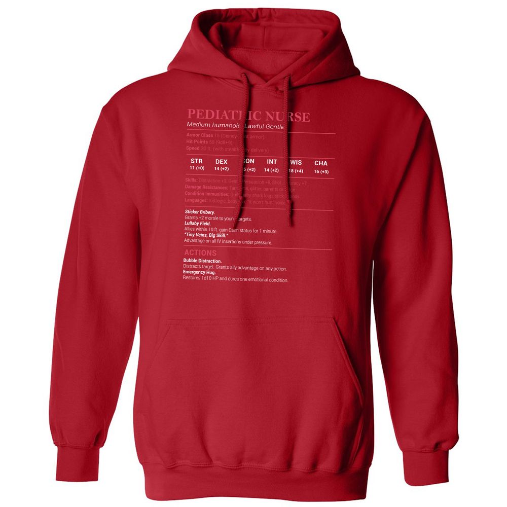 Pediatric Nurse Classic Unisex Hoodie - Red - 5