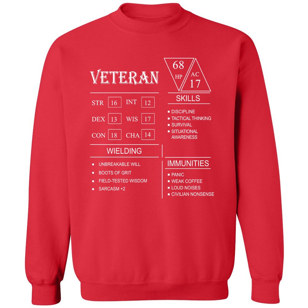 Veteran New Classic Unisex Sweatshirt - Red - 5