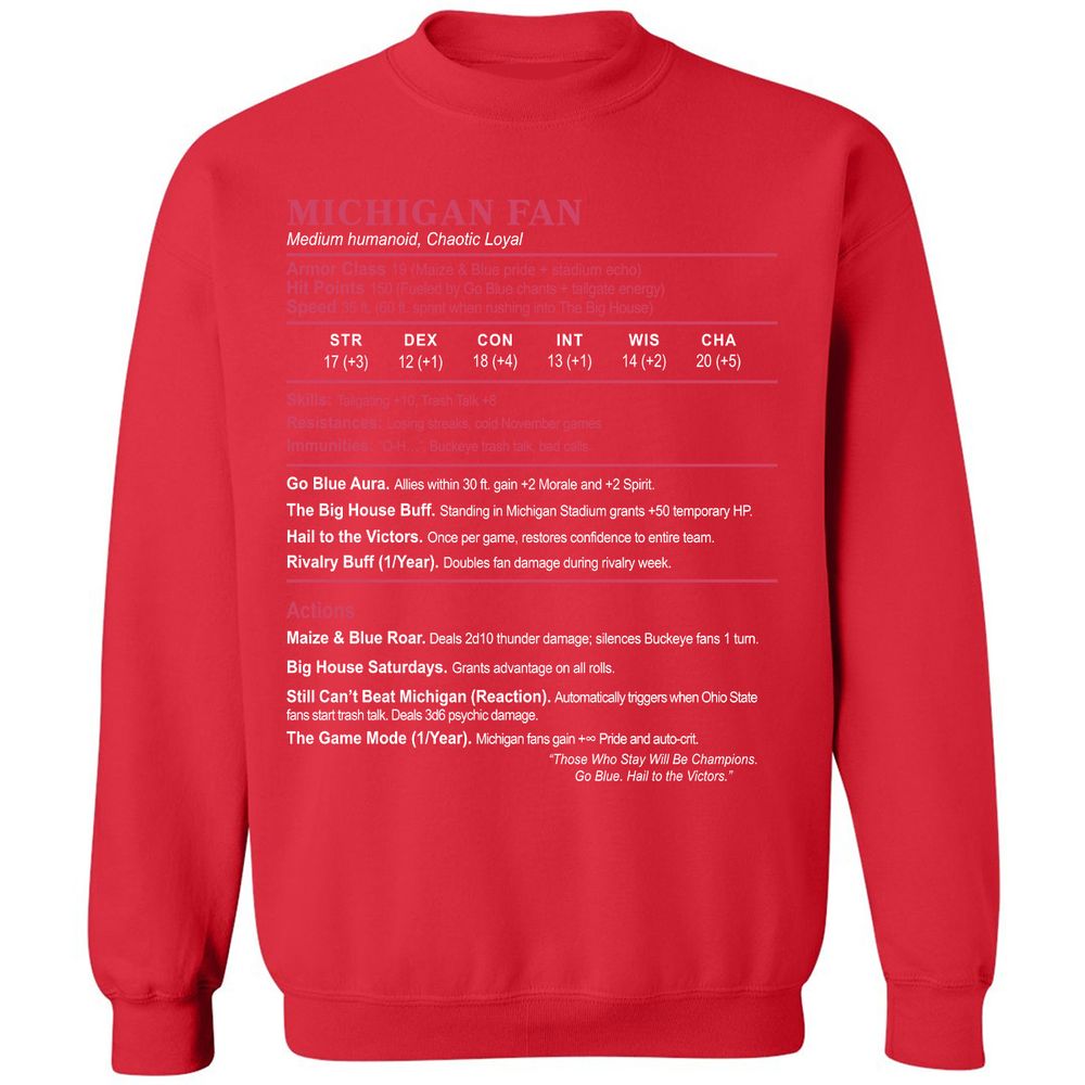 MICHIGAN FAN Classic Unisex Sweatshirt - Red - 5