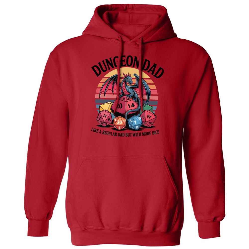 Dungeon Dad With More Dice Classic Unisex Hoodie - Red - 5