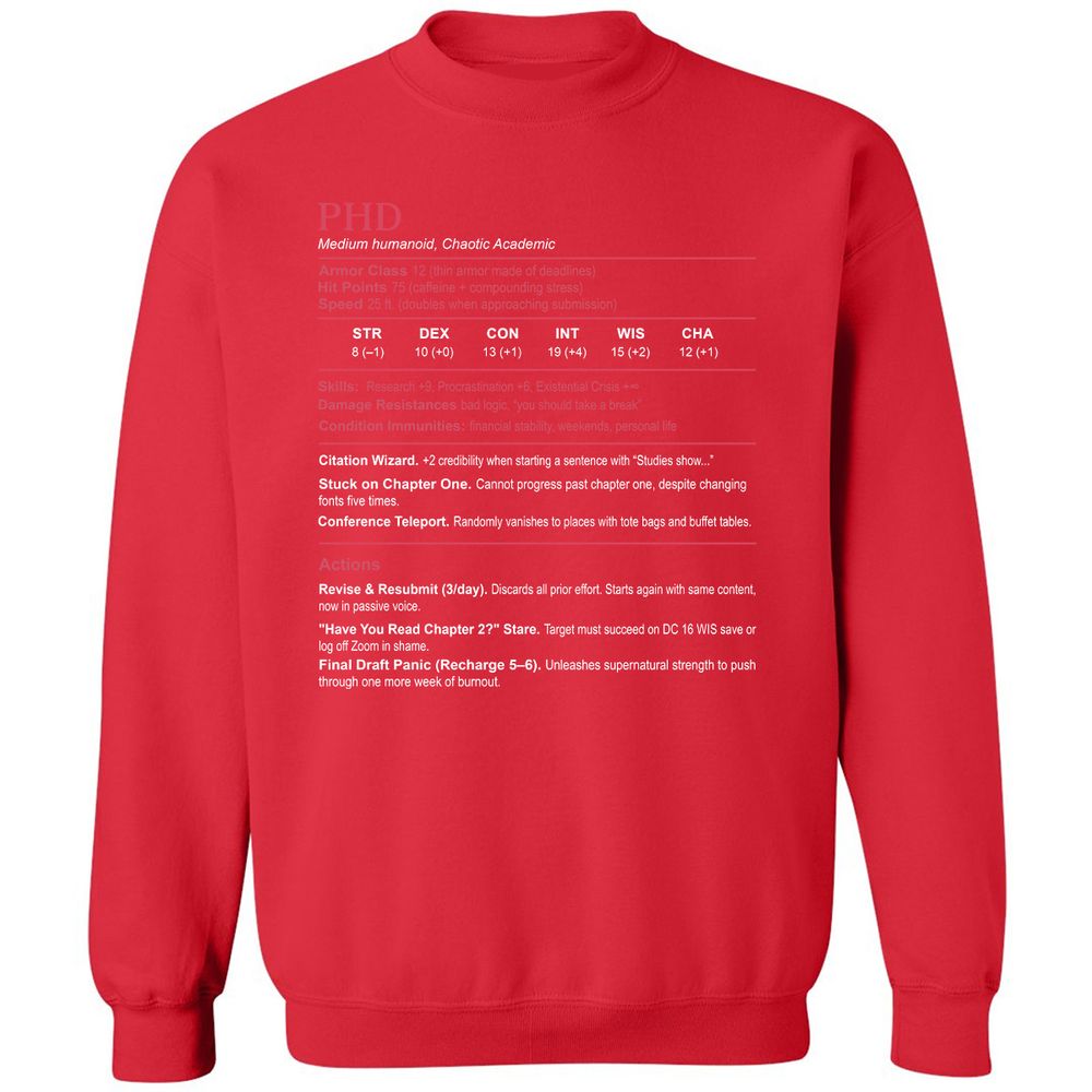 PhD Stats Classic Unisex Sweatshirt - Red - 5