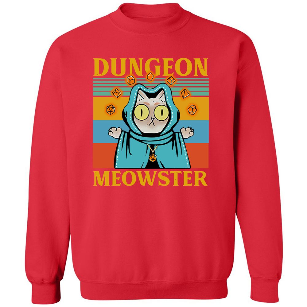 Dungeon Meowster Classic Unisex Sweatshirt - Red - 5