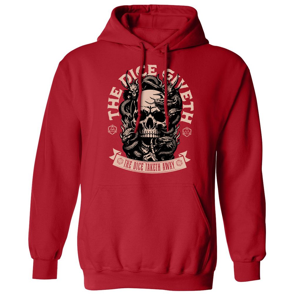 The Dice Giveth The Dice Taketh Away Classic Unisex Hoodie - Red - 5