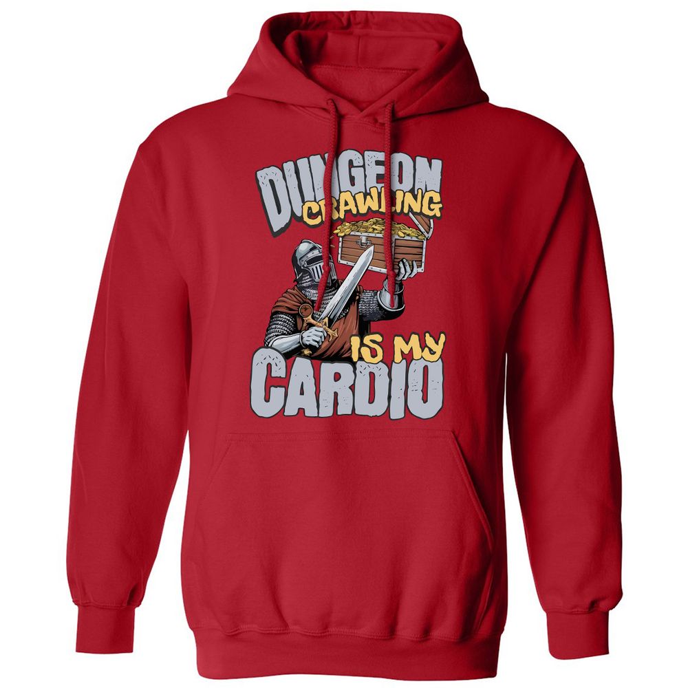 Dungeon Crawling Is My Cardio Classic Unisex Hoodie - Red - 5
