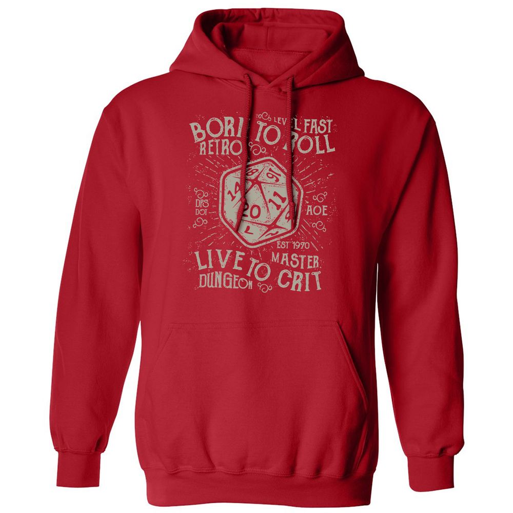 Born To Roll Live To Crit Classic Unisex Hoodie - Red - 5