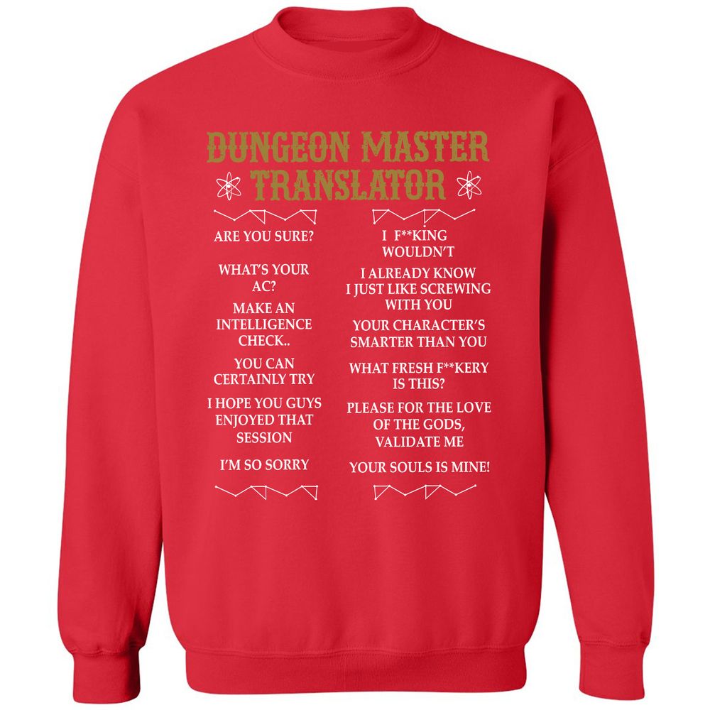 Dungeon Master Translator Classic Unisex Sweatshirt - Red - 5