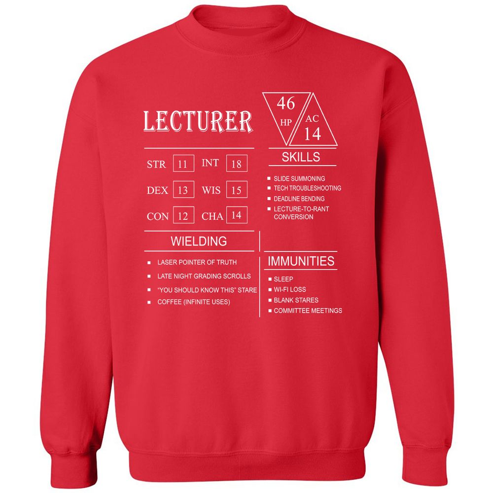 Lecturer New Classic Unisex Sweatshirt - Red - 5