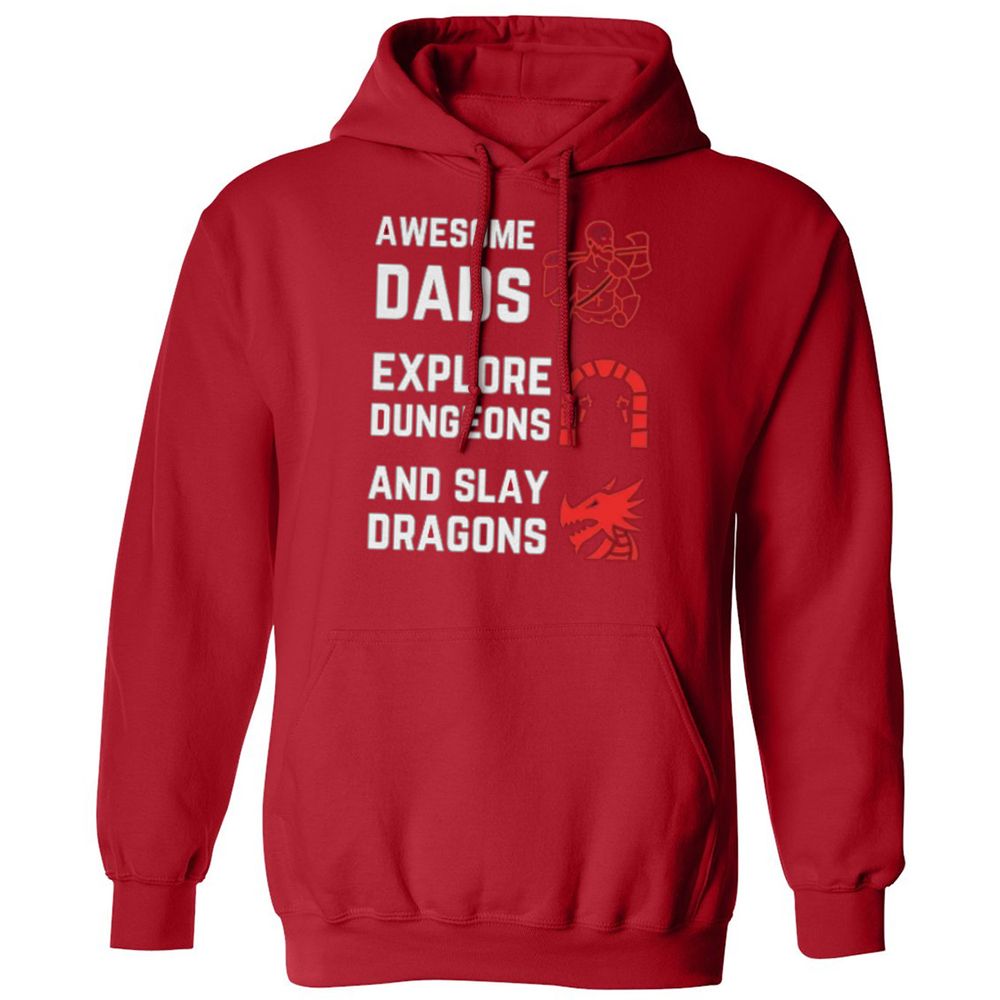 Awesome Dad Fathers Day Classic Unisex Hoodie - Red - 5