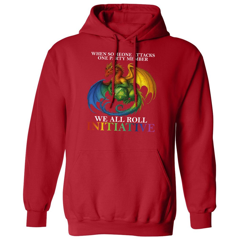 Dragon Roll For Initiative Classic Unisex Hoodie - Red - 5