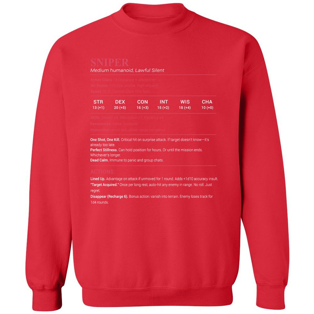 Sniper Stats Classic Unisex Sweatshirt - Red - 5