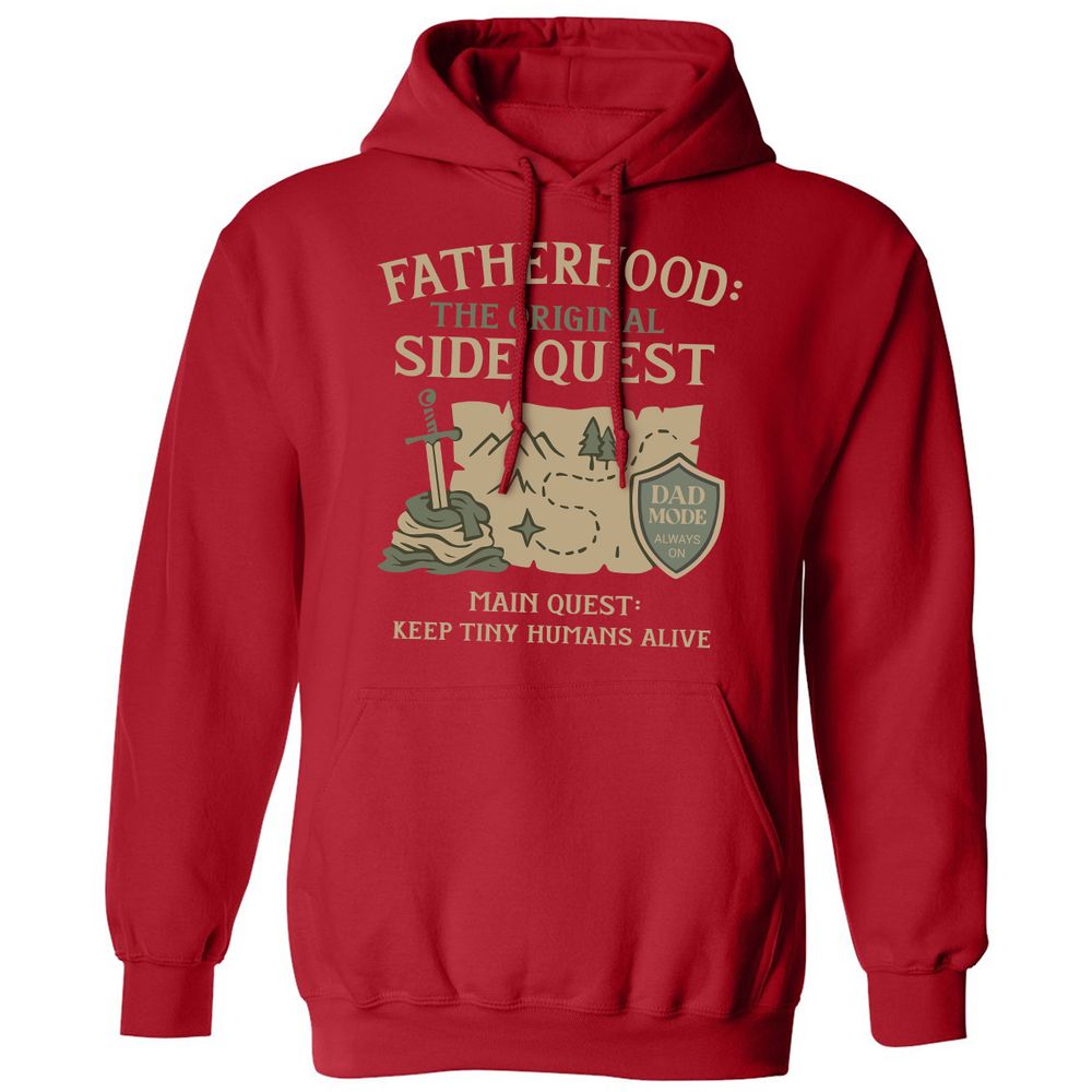 Fatherhood The Original Side Quest Classic Unisex Hoodie - Red - 5