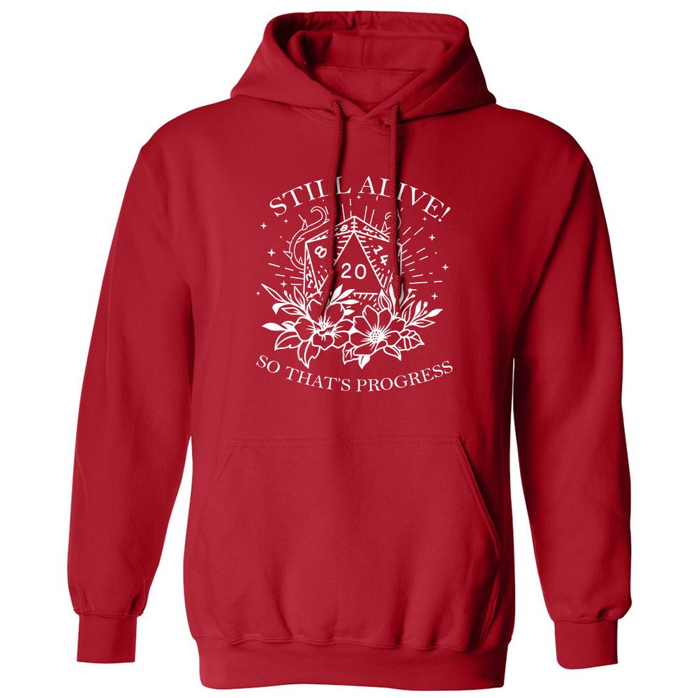 2710 Still Alive! So That’s Progress Classic Unisex Hoodie - Red - 5