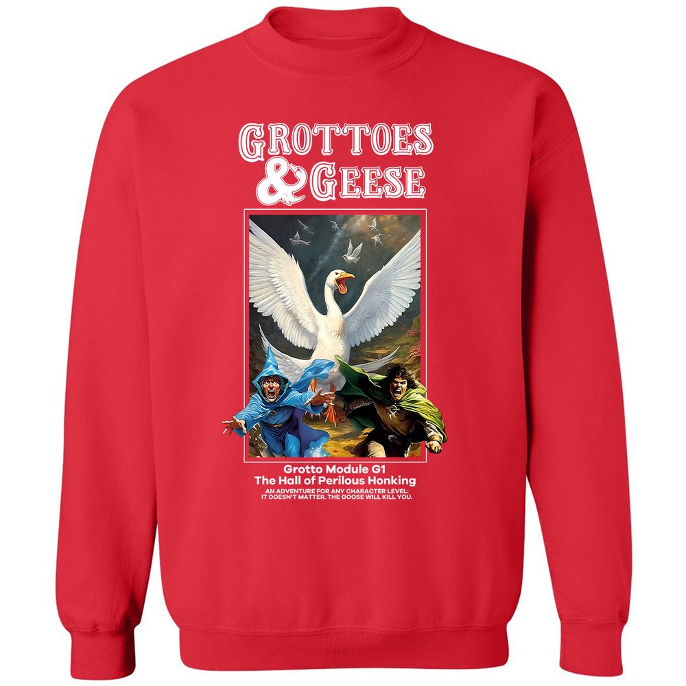Grottoes & Geese Classic Unisex Sweatshirt - Red - 5